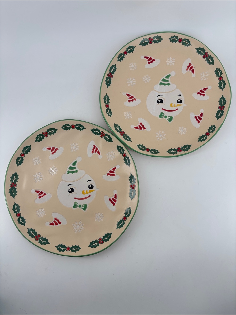 Eli + Ana Retro snowman 11” dinner plates pair